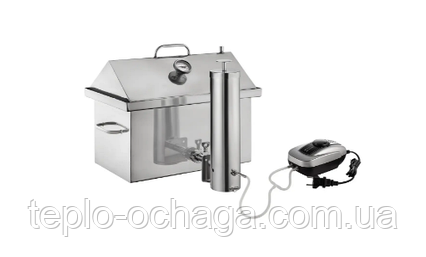 Коптильня гарячого та холодного копчення "XK" неіржавка сталь 2 мм, 2 яруси та 3 гачки + подарунок, фото 1