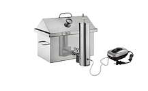 Коптильня гарячого та холодного копчення "XK" неіржавка сталь 1.5 мм, 2 яруси та 3 гачки + подарунок, фото 3