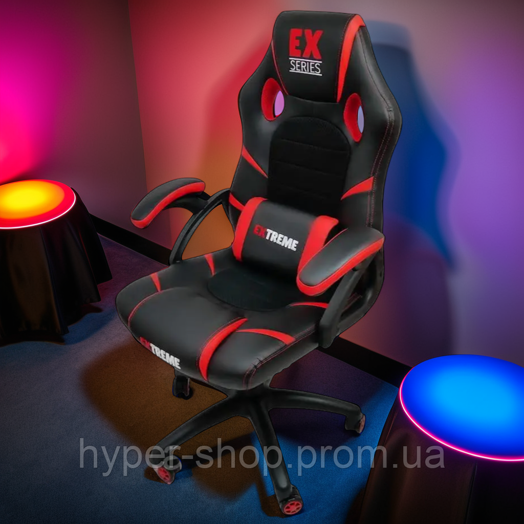 Сучасне геймерське червоне крісло з підставкою для ніг, комп'ютерні ігрові крісла для дому та геймерів, фото 1