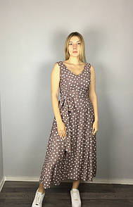 Сукня жіноча в горох міді коричнева Прага MKSN2231/2-05