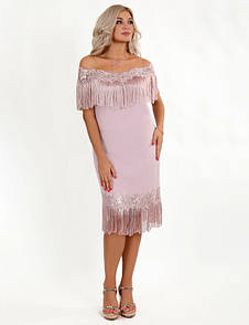 Сукня вечірня жіноча пудра MKENG0939