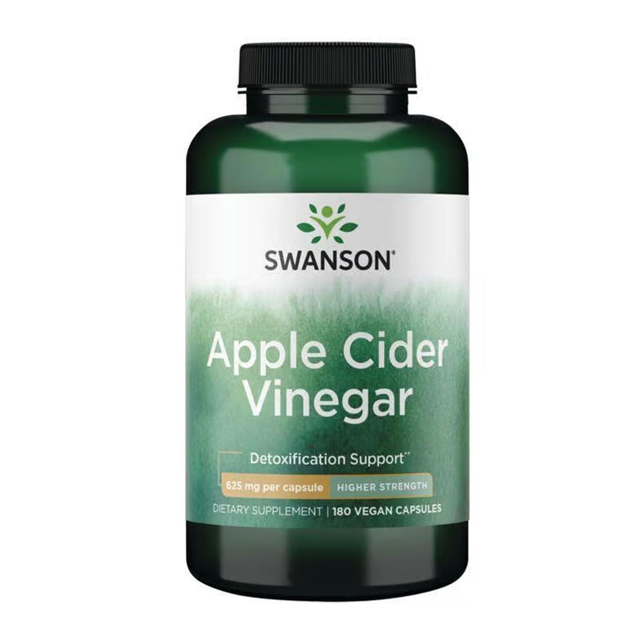 Яблучний оцет підвищена сила дії Swanson Apple Cider Vinegar, 625 мг, 180 капсул, фото 1