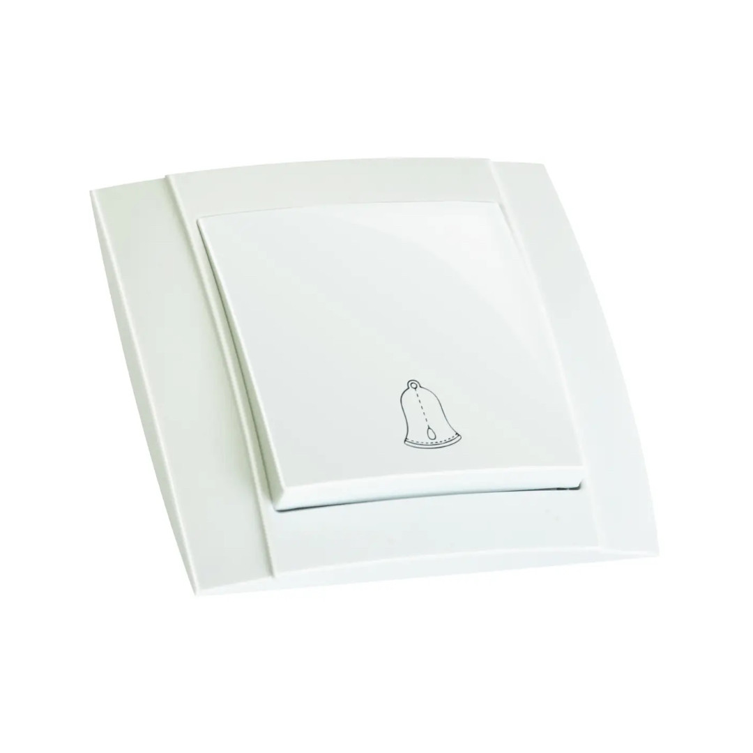 Настінна кнопка для дзвінка MARSO 4А з пластику біла IP20 Lara