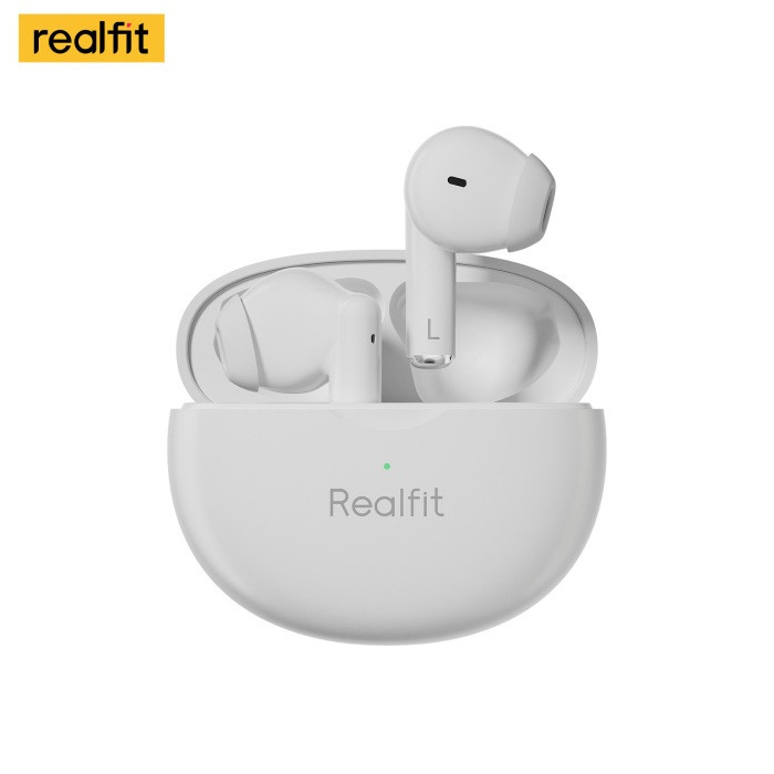 Навушники Realfit F2 Pro Bluetooth білі з шумозаглушенням, 4 мікрофони, 360° HiFi, сенсорне керування, до 28 годин роботи, фото 1
