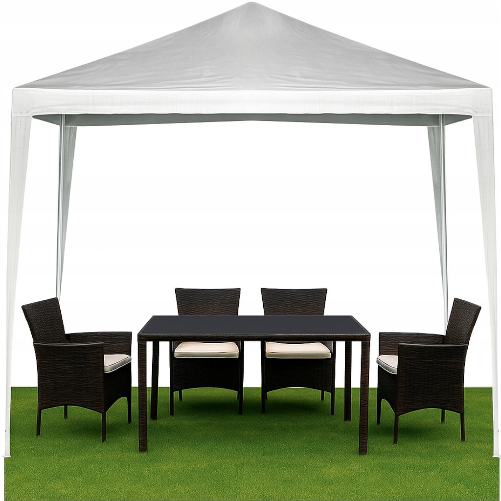 Садовий павільйон тент бесідка 3 х 3 х 2,55 м білий, фото 1