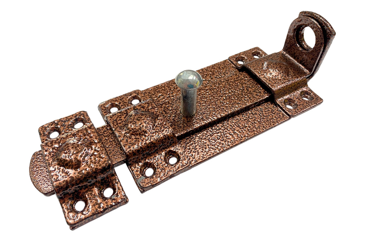 Засув дверний KS-UKR плоский "Декор" під замок 70х200 (Мідний антик) (s4203), фото 1