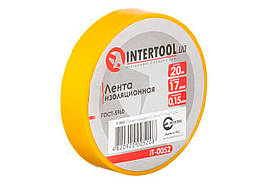Стрічка ізоляційна Intertool 20 м x 17 x 0.15 мм жовта (IT-0052) (10 шт.)
