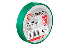 Стрічка ізоляційна Intertool 25 м x 17 x 0.15 мм зелена (IT-0061) (10 шт.)