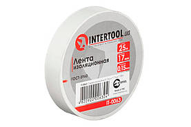 Стрічка ізоляційна Intertool 25 м x 17 x 0.15 мм біла (IT-0063) (10 шт.)