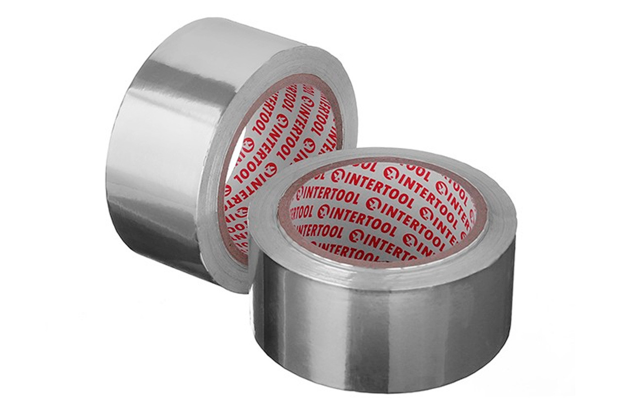 Скотч алюмінієвий Intertool 50 мм х 25 м (KT-0992), фото 1