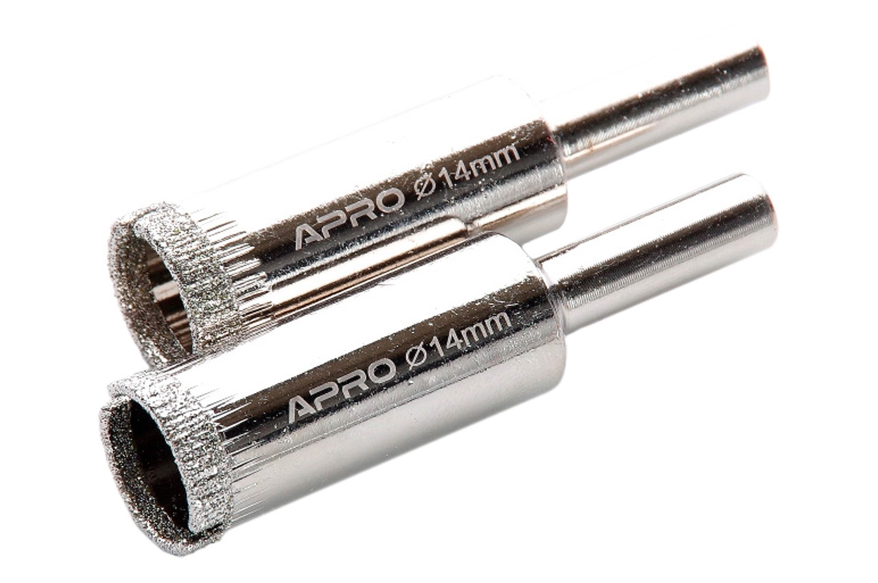 Свердло по склу та кераміці трубчасте Apro 14 мм (830317) (2 шт.), фото 1
