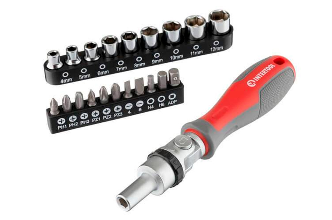 Викрутка Intertool реверсивного Pro 21 од. (VT-3360), фото 1