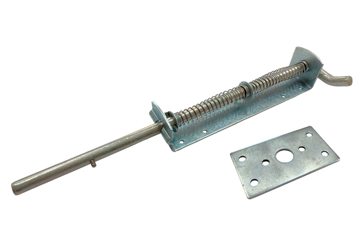 Засув KS-UKR "Виток" з ручкою на пружині 12х360 (цинк) (s6368), фото 1