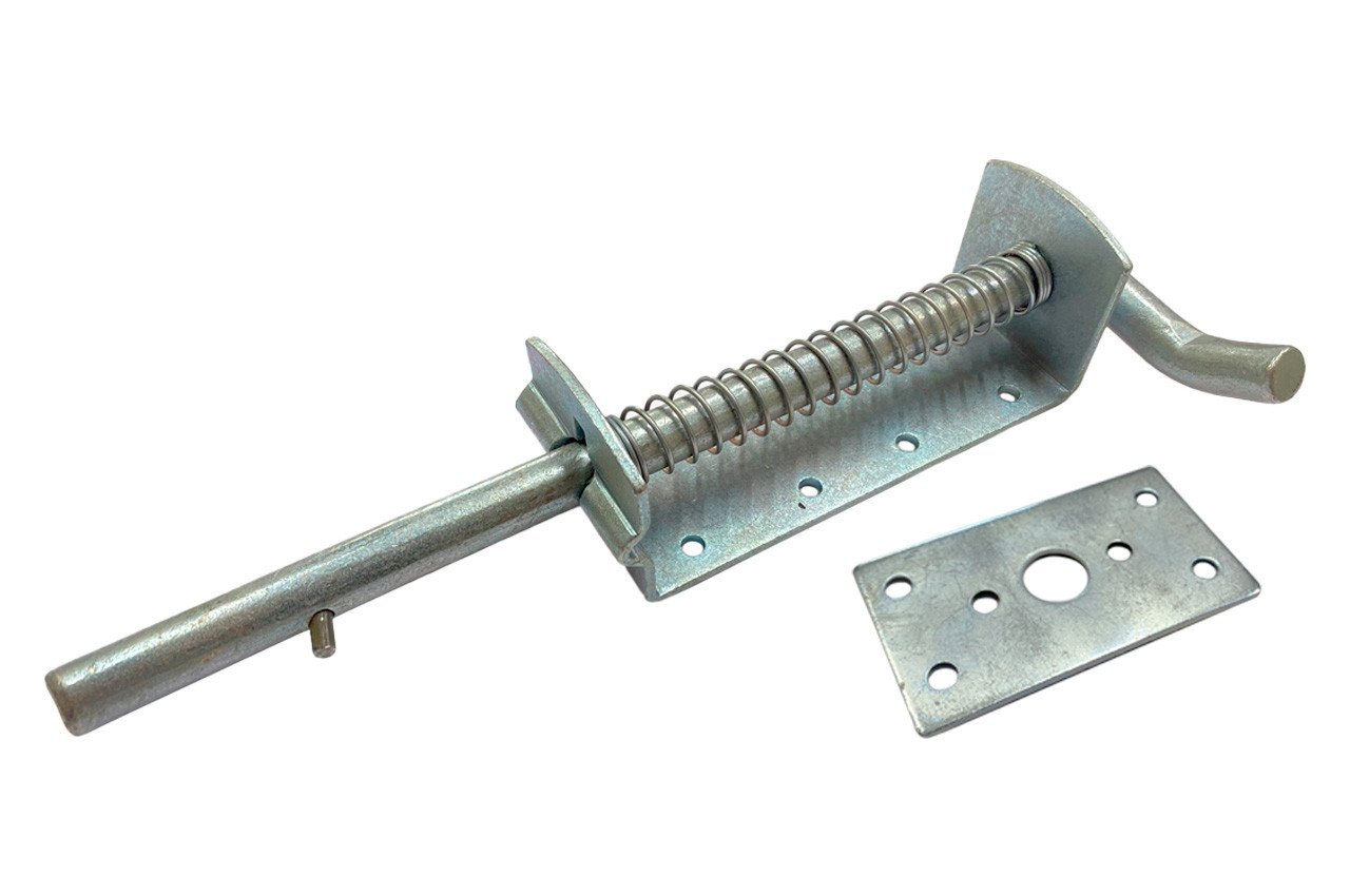 Засув KS-UKR "Виток" з ручкою на пружині 12х235 (цинк) (s6367), фото 1