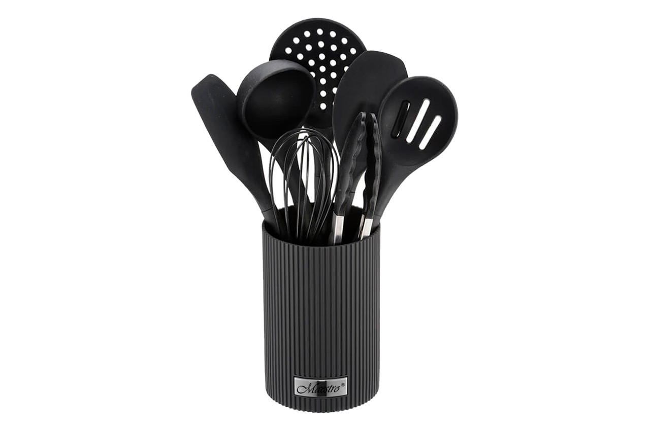 Набір кухонний Maestro 8од силікон-нейлон чорний (MR-1542-BLACK), фото 1