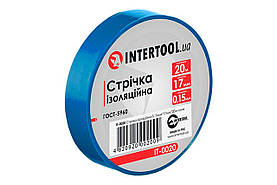 Стрічка ізоляційна Intertool 20 м синя (IT-0020) (10 шт.)