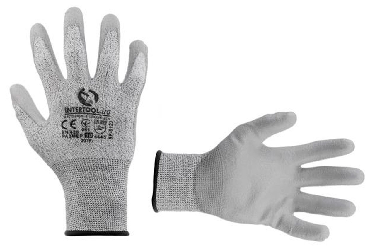 Рукавички Intertool поліуретанова порезоустойчівая 10" (SP-0123), фото 1
