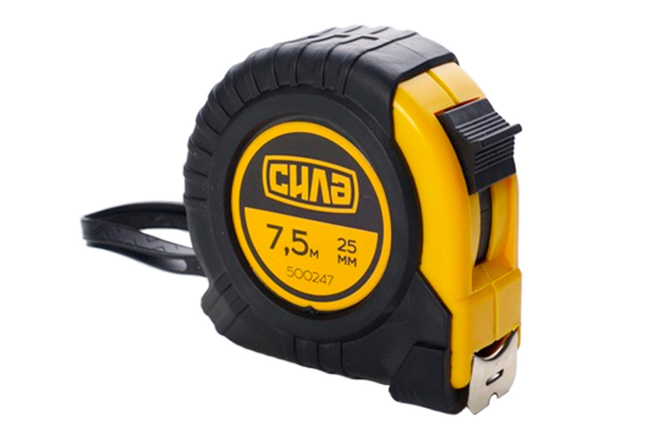 Рулетка Сила 7.5 м x 25 мм обгумована (500247), фото 1