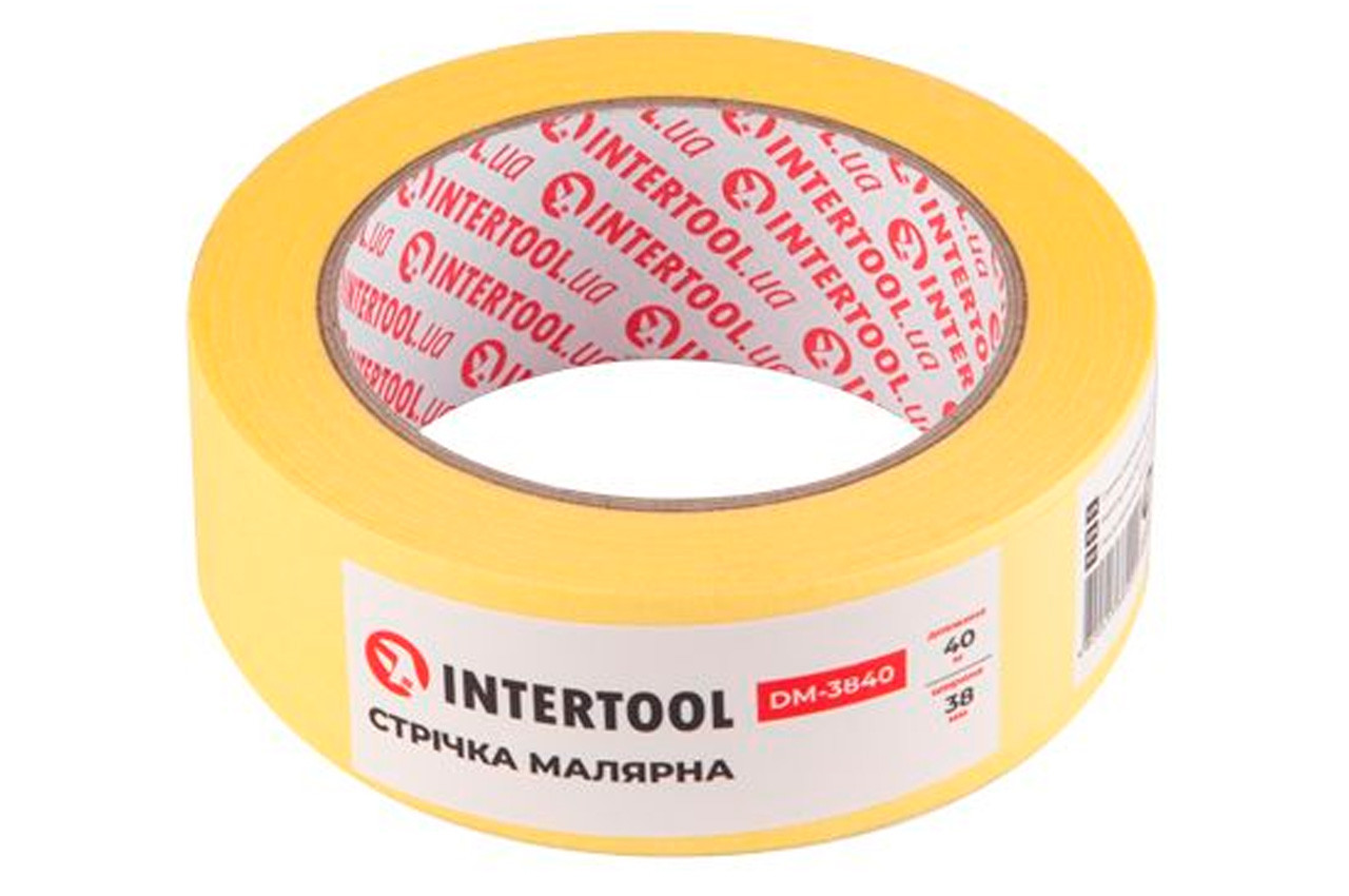 Стрічка малярська Intertool 38 мм х 40 м жовта (DM-3840) (6 шт.), фото 1