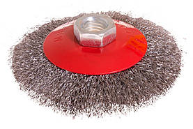 Щітка конусна Mastertool 100 мм рифлена Чорна (19-8210)