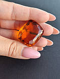 Кабошон з цитрину. Гранений цитрин кабошон прямокутник . Розмір 28,5*25*14,5 мм. Камінь цитрин. Індія., фото 5