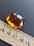 Кабошон з цитрину. Гранений цитрин кабошон прямокутник . Розмір 28,5*25*14,5 мм. Камінь цитрин. Індія., фото 6