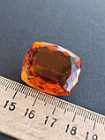 Кабошон з цитрину. Гранений цитрин кабошон прямокутник . Розмір 28,5*25*14,5 мм. Камінь цитрин. Індія., фото 7