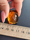 Кабошон з цитрину. Гранений цитрин кабошон прямокутник . Розмір 28,5*25*14,5 мм. Камінь цитрин. Індія., фото 9