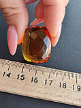 Кабошон з цитрину. Гранений цитрин кабошон прямокутник . Розмір 28,5*25*14,5 мм. Камінь цитрин. Індія., фото 10