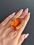 Кабошон з цитрину. Гранений цитрин кабошон овал . Розмір 45*28*15 мм. Камінь цитрин. Індія., фото 8