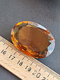 Кабошон з цитрину. Гранений цитрин кабошон овал . Розмір 47*33,5*16,5 мм. Камінь цитрин. Індія., фото 8
