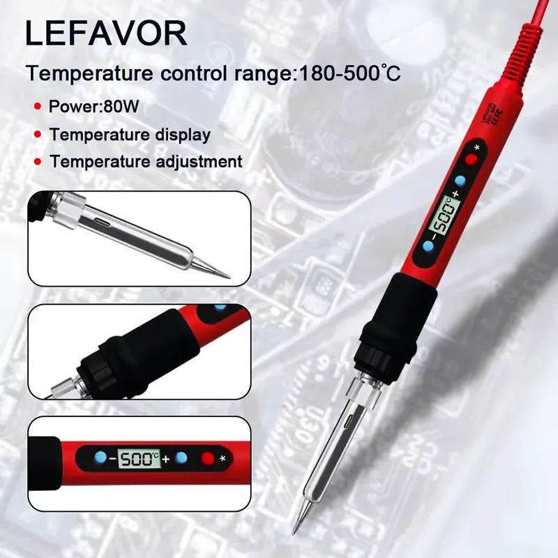 Паяльник цифровий 80 W з LCD і вимикачем, фото 1