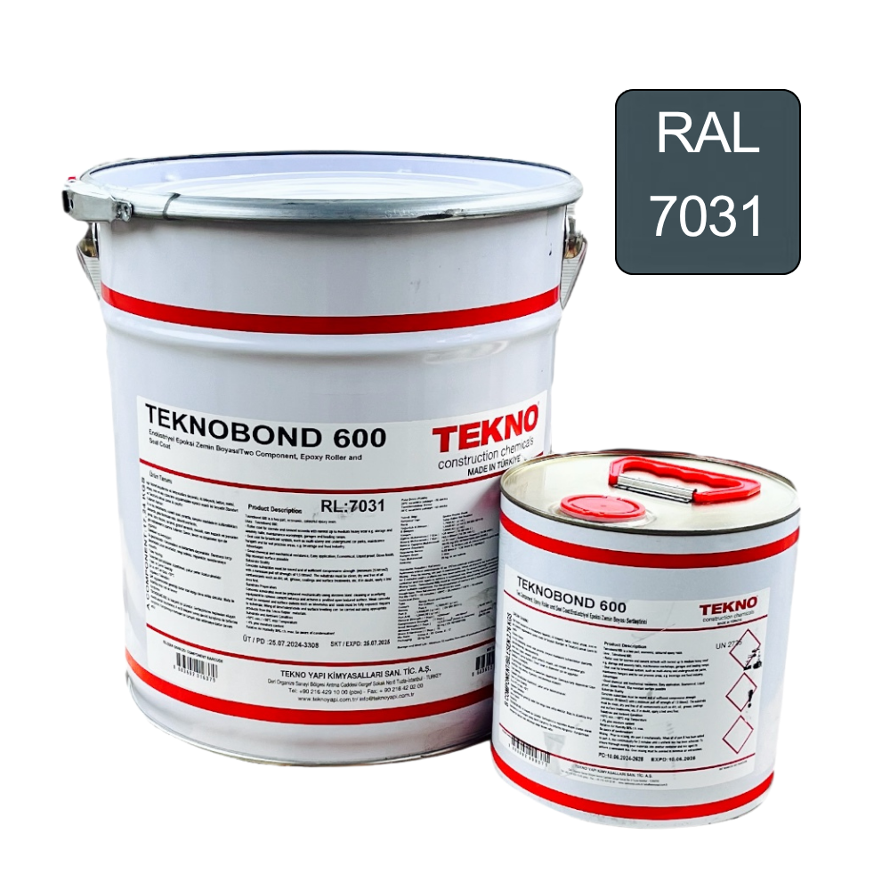 Епоксидна фарба для бетонної підлоги Teknobond 600 20 кг сіра (RAL 7031), фото 1
