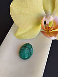 Камінь без оправи смарагд овал. Натуральний кабошон зі смарагду. Розмір 20*15.5*17 мм., фото 4