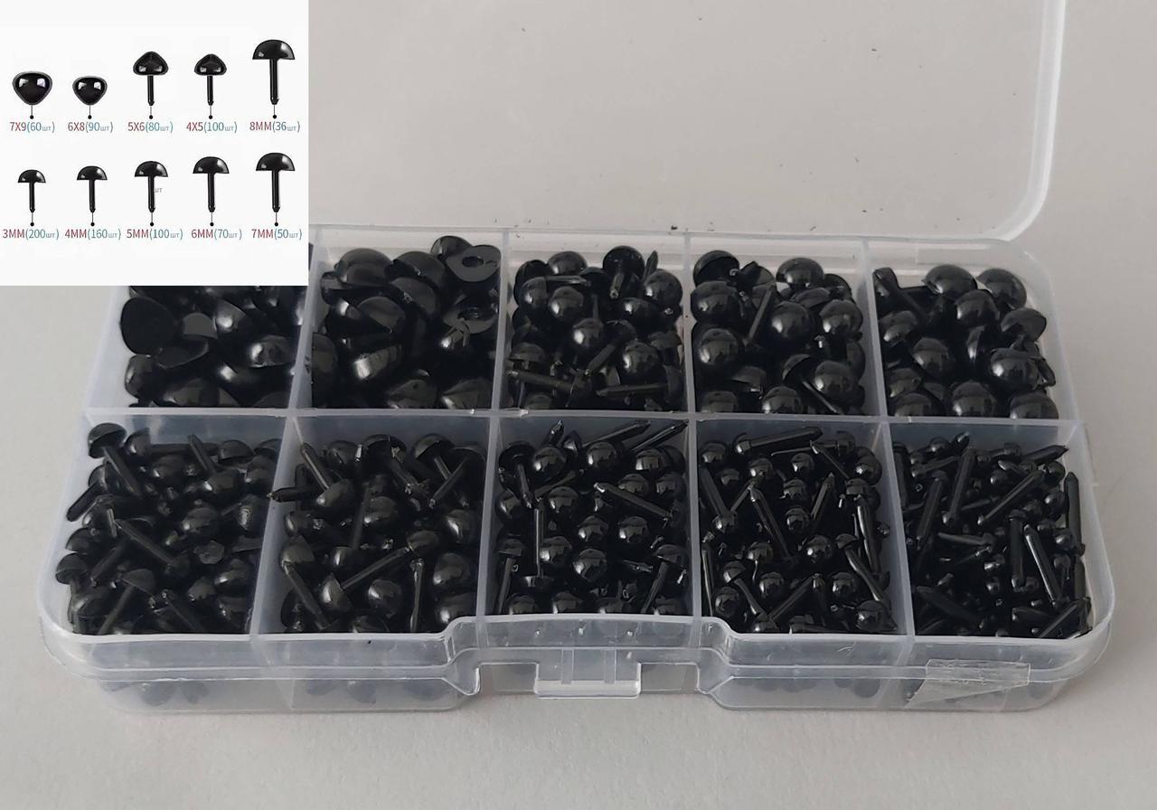 Око-цвяшки, шкарпетки чорні в контейнері набір 1000 шт.