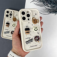 Силіконовий чохол на Айфон 14 Pro Max з дизайном. Silicone Case for iPhone 14 Pro Max Donut Design Белый