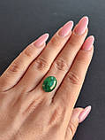 Камінь без оправи смарагд овал. Натуральний кабошон зі смарагду. Розмір 16*12*7 мм., фото 7