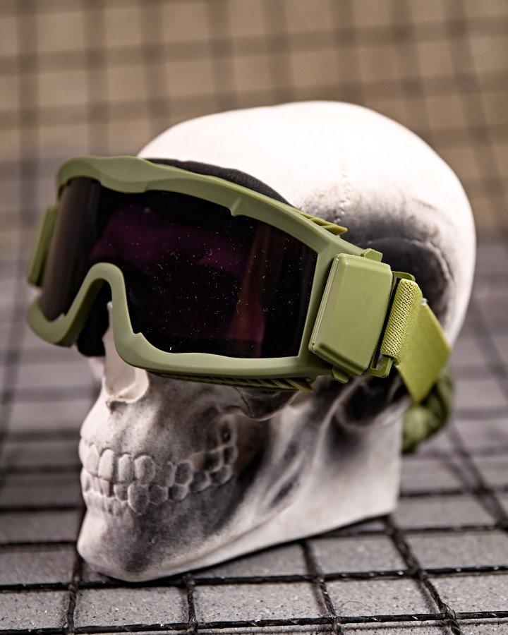 Окуляри маска захисні балистичні з вентиляцією олива