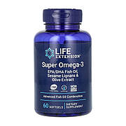 Рідина Super Omega-3 EPA/DHA Fish Oil Sesame Lignans andamp; Olive Extract - 60 softgels (2022-10-1939)