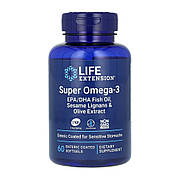 Рідина Super Omega-3 EPA/DHA Fish Oil Sesame Lignans andamp; Olive Extract Enteric Coated - 60 softgels (2022-10-1941)