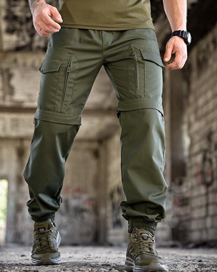 Тактичні штани-шорти джогери MINISTERIUM олива літні ріп-стоп ПП7807 ТМ, фото 1