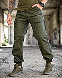 Тактичні штани-шорти джогери MINISTERIUM олива літні ріп-стоп ПП7807 ТМ, фото 2