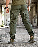Тактичні штани-шорти джогери MINISTERIUM олива літні ріп-стоп ПП7807 ТМ, фото 3