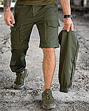 Тактичні штани-шорти джогери MINISTERIUM олива літні ріп-стоп ПП7807 ТМ, фото 8