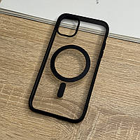 Чохол для iPhone 11 з MagSafe прозорий з чорними бортиками, ударостійкий TPU