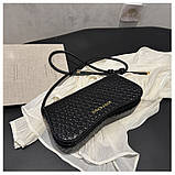 Жіноча сумка 4005 багет рептилія чорна, фото 2