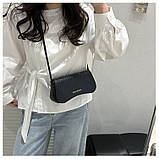 Жіноча сумка 4005 багет рептилія чорна, фото 5