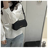 Жіноча сумка 4005 багет рептилія чорна, фото 9