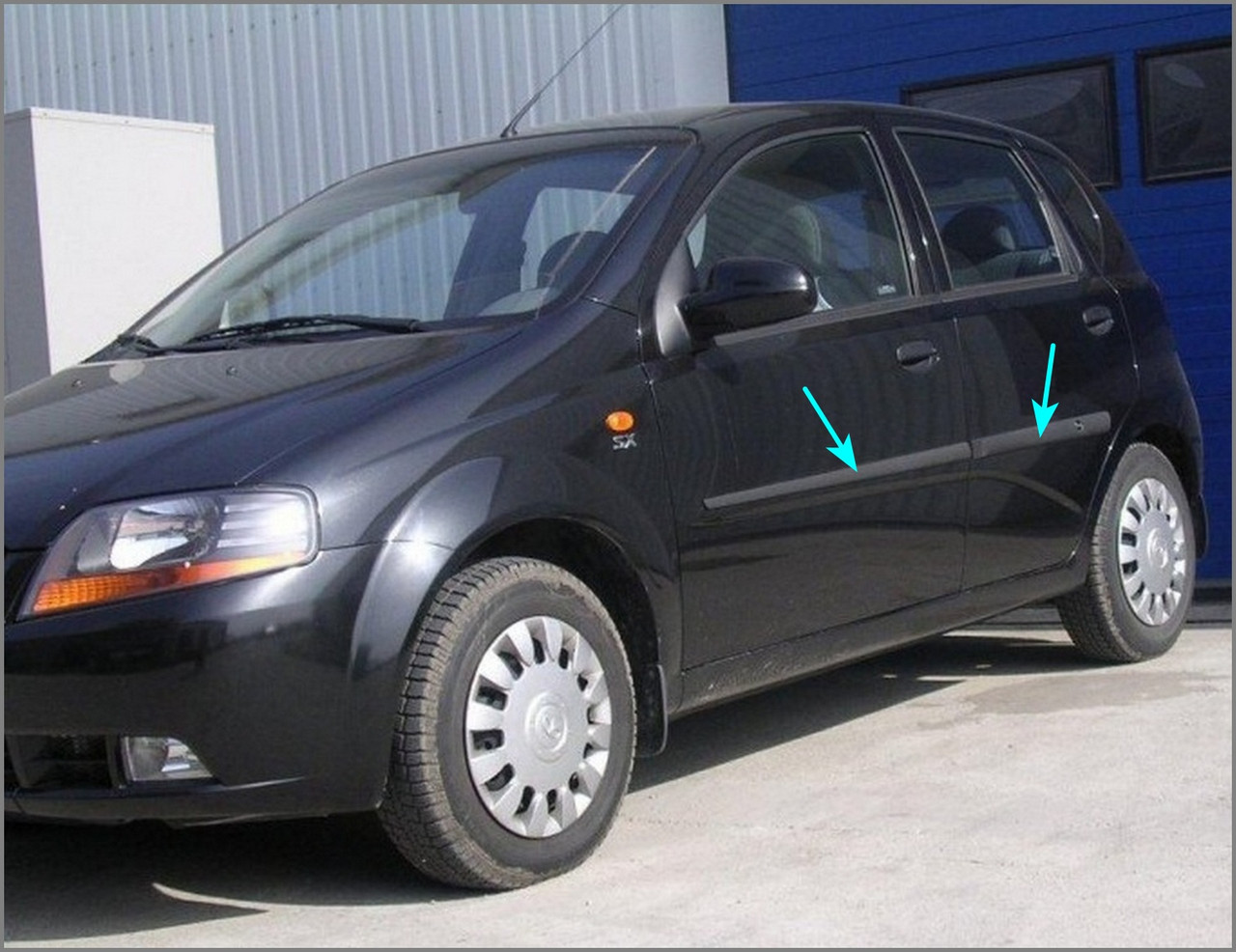 Молдинги на двері для evrolet Aveo T200, T255, ЗАЗ Vida 5-дверн. хетчбек  2002+, фото 1