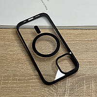 Чохол для iPhone 13 з MagSafe прозорий з чорними бортиками, ударостійкий TPU Anti-Drop